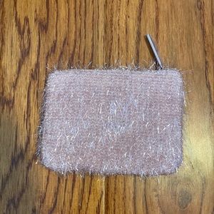 MAC pink shimmer makeup bag